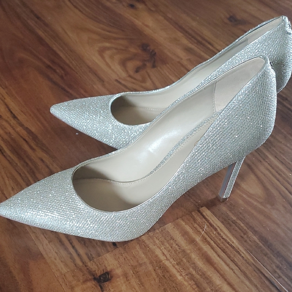 Elegant Silver Glitter Heels